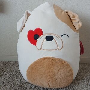 Squishmallows 16inch Brock The Tan Bulldog With Heart Eye